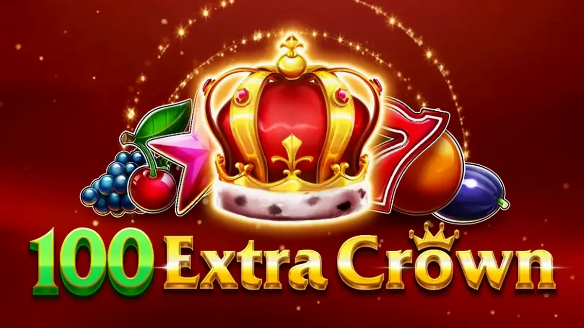 Tampilan layar permainan slot 100 Extra Crown dengan simbol buah dan mahkota